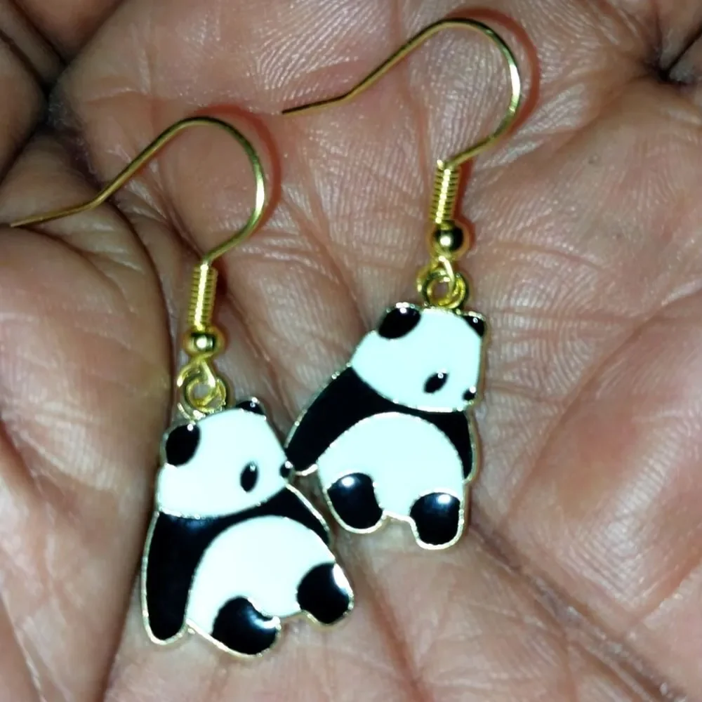 Hand crafted panda earrings for women and kids